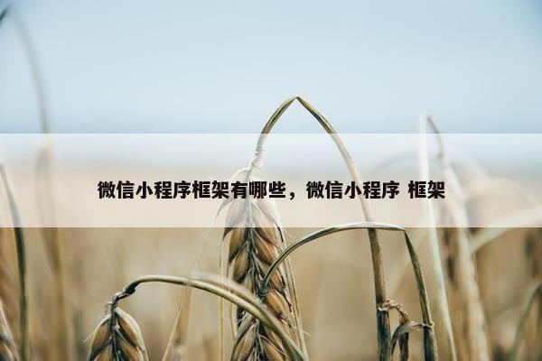 微信小程序框架有哪些，微信小程序 框架