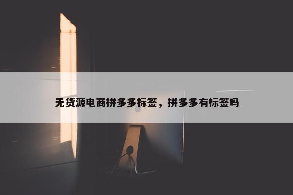 无货源电商拼多多标签，拼多多有标签吗