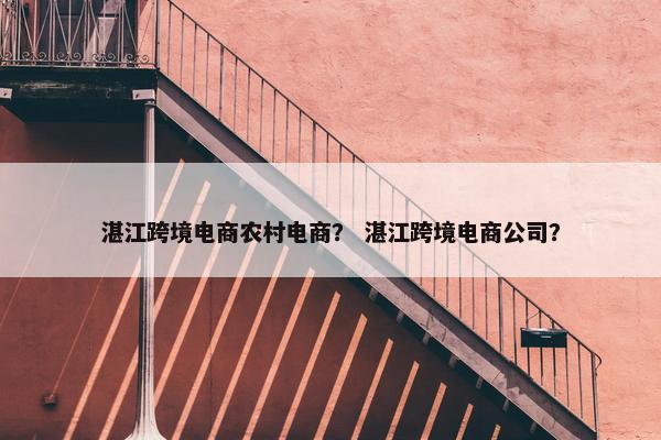 湛江跨境电商农村电商？ 湛江跨境电商公司？