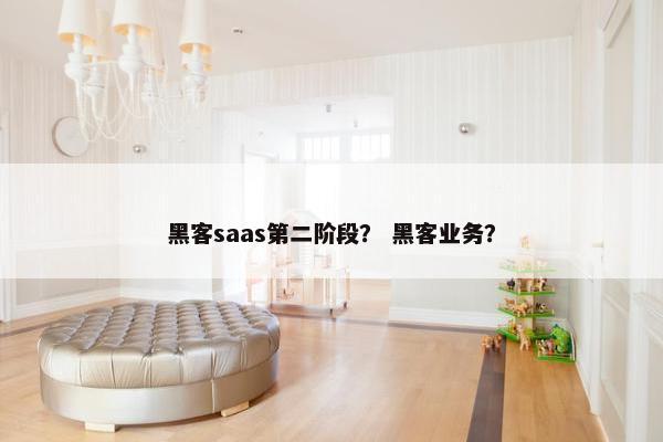 黑客saas第二阶段？ 黑客业务？