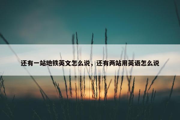 还有一站地铁英文怎么说，还有两站用英语怎么说