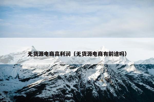 无货源电商高利润（无货源电商有前途吗）