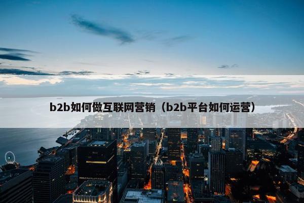 b2b如何做互联网营销（b2b平台如何运营）