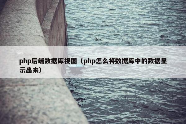 php后端数据库视图（php怎么将数据库中的数据显示出来）