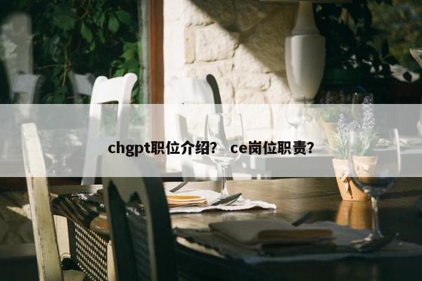 chgpt职位介绍？ ce岗位职责？