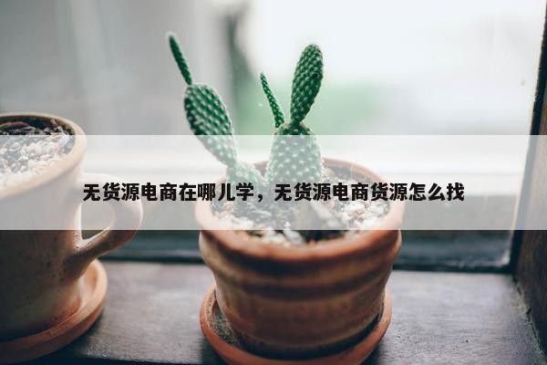 无货源电商在哪儿学，无货源电商货源怎么找
