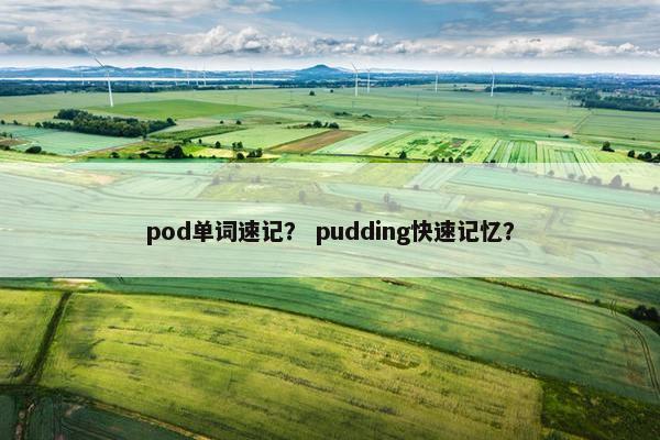 pod单词速记？ pudding快速记忆？