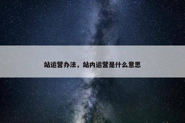 站运营办法，站内运营是什么意思