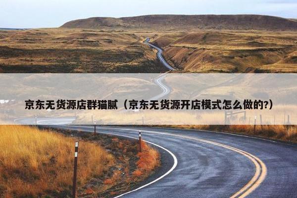 京东无货源店群猫腻（京东无货源开店模式怎么做的?）