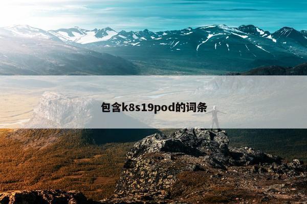 包含k8s19pod的词条