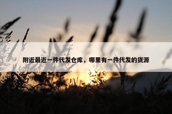 附近最近一件代发仓库，哪里有一件代发的货源