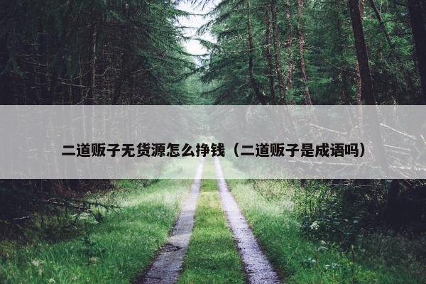 二道贩子无货源怎么挣钱（二道贩子是成语吗）