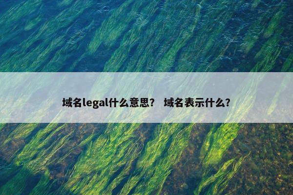域名legal什么意思？ 域名表示什么？