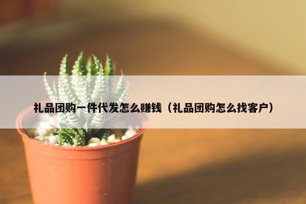 礼品团购一件代发怎么赚钱（礼品团购怎么找客户）