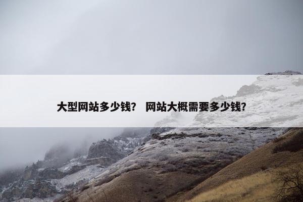 大型网站多少钱？ 网站大概需要多少钱？
