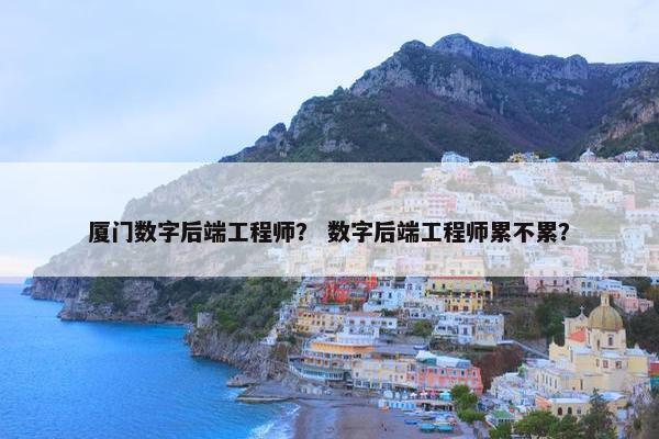 厦门数字后端工程师？ 数字后端工程师累不累？
