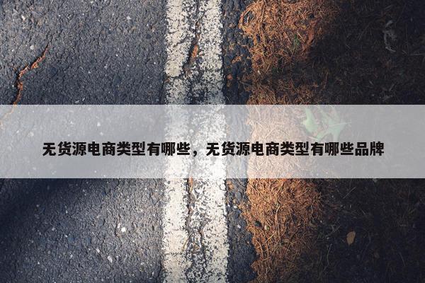 无货源电商类型有哪些，无货源电商类型有哪些品牌