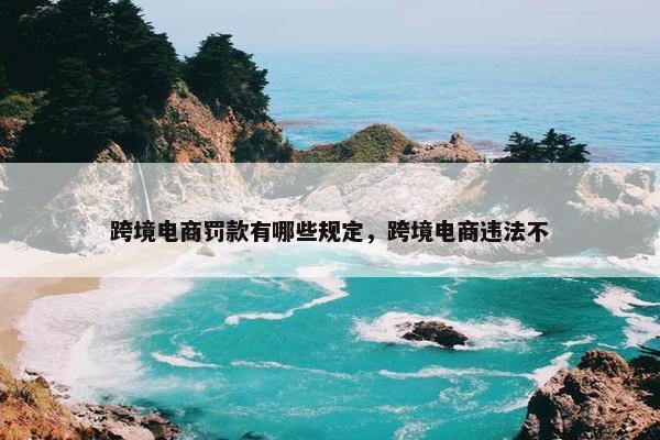 跨境电商罚款有哪些规定，跨境电商违法不