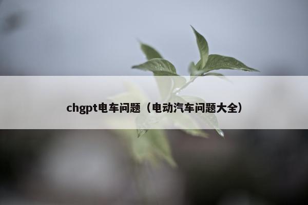 chgpt电车问题（电动汽车问题大全）