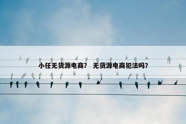 小任无货源电商？ 无货源电商犯法吗？