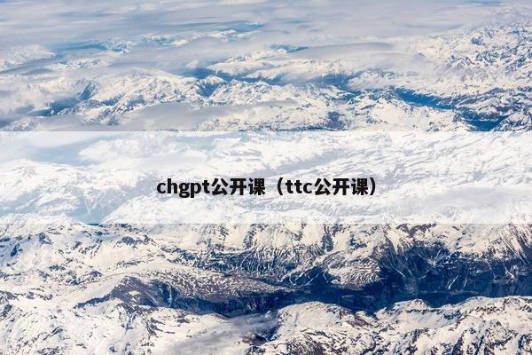 chgpt公开课（ttc公开课）