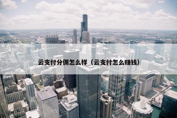 云支付分佣怎么样（云支付怎么赚钱）