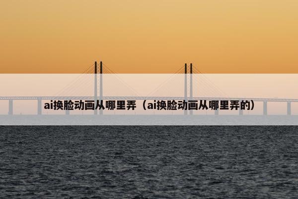 ai换脸动画从哪里弄（ai换脸动画从哪里弄的）