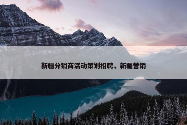 新疆分销商活动策划招聘，新疆营销