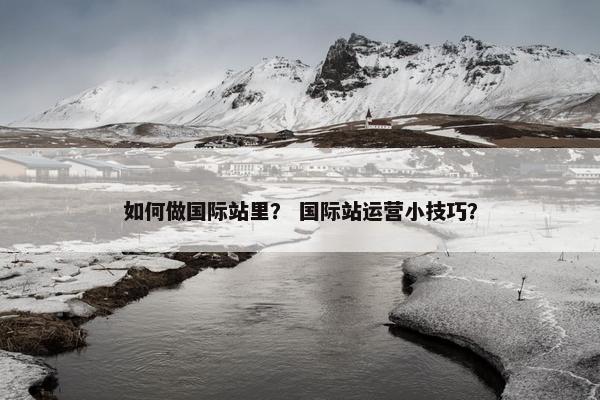 如何做国际站里？ 国际站运营小技巧？
