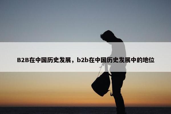 B2B在中国历史发展，b2b在中国历史发展中的地位