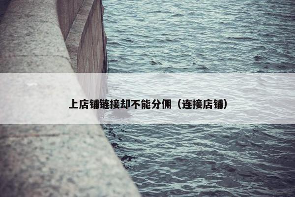 上店铺链接却不能分佣（连接店铺）