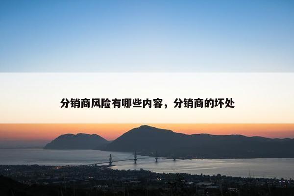 分销商风险有哪些内容，分销商的坏处
