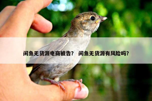 闲鱼无货源电商被告？ 闲鱼无货源有风险吗？