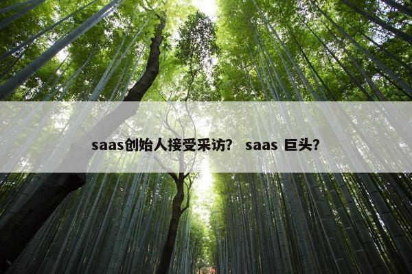 saas创始人接受采访？ saas 巨头？
