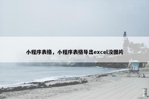 小程序表格，小程序表格导出excel没图片