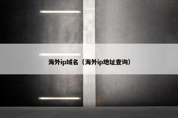 海外ip域名（海外ip地址查询）