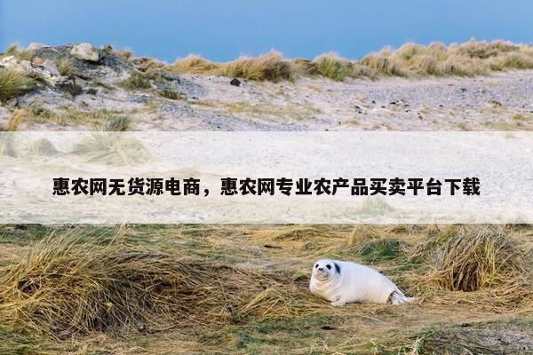 惠农网无货源电商，惠农网专业农产品买卖平台下载