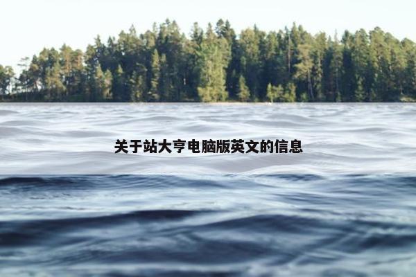 关于站大亨电脑版英文的信息