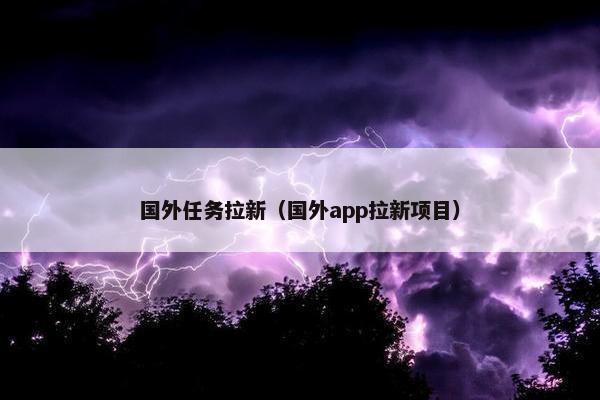 国外任务拉新（国外app拉新项目）