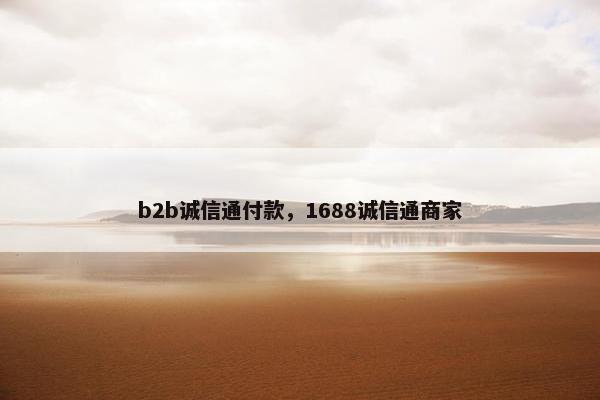 b2b诚信通付款，1688诚信通商家