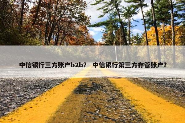 中信银行三方账户b2b？ 中信银行第三方存管账户？