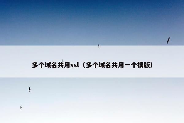 多个域名共用ssl（多个域名共用一个模版）