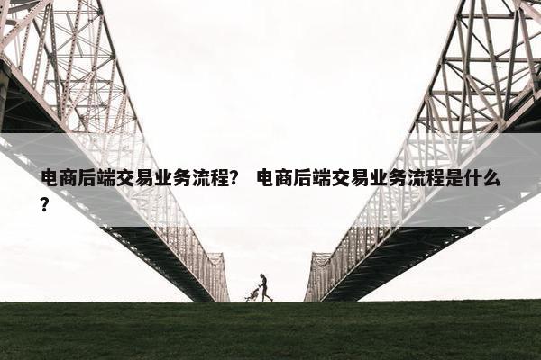 电商后端交易业务流程？ 电商后端交易业务流程是什么？