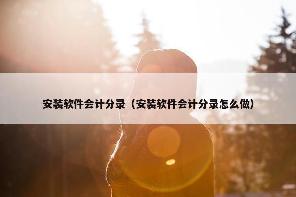 安装软件会计分录（安装软件会计分录怎么做）
