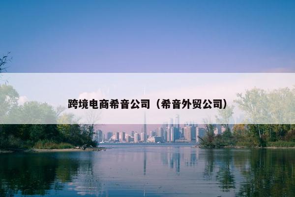 跨境电商希音公司（希音外贸公司）