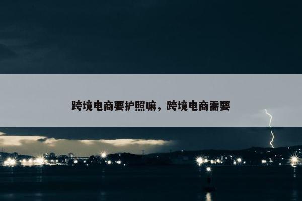 跨境电商要护照嘛，跨境电商需要