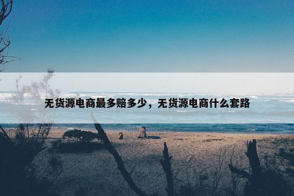 无货源电商最多赔多少，无货源电商什么套路