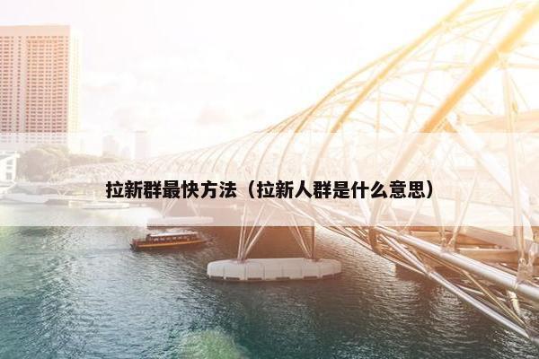拉新群最快方法（拉新人群是什么意思）