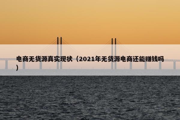 电商无货源真实现状（2021年无货源电商还能赚钱吗）