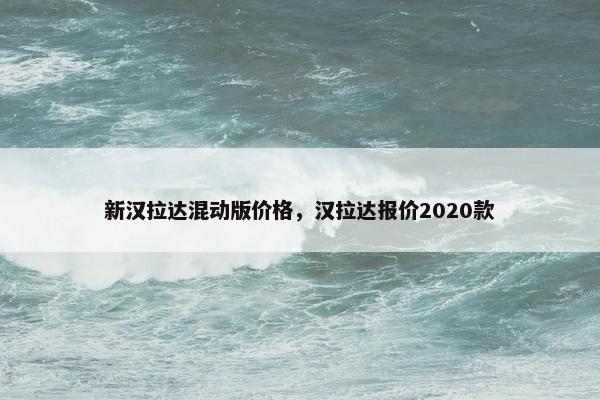 新汉拉达混动版价格，汉拉达报价2020款